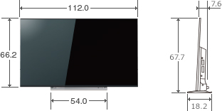 「50V型M520Xの寸法図」 イメージ