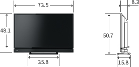 「32V型S21の寸法図」 イメージ