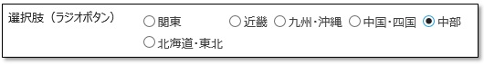 多機能選択肢フィールド - ラジオボタン